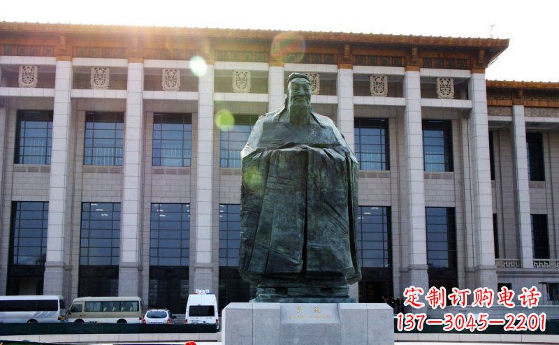 宁波广场锻铜孔子像名人铜雕