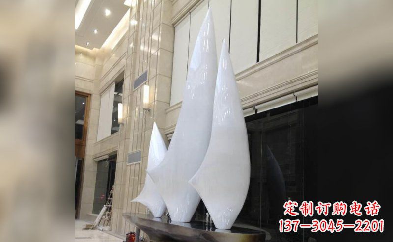 宁波广场帆船不锈钢雕塑