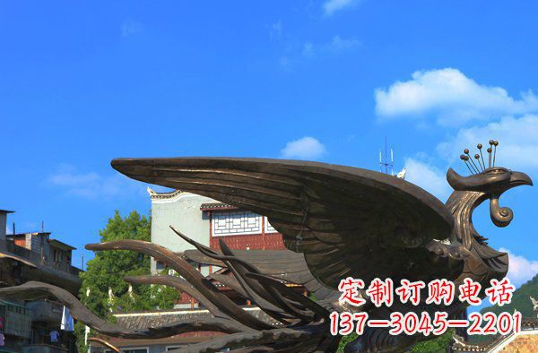 宁波广场凤凰动物铜雕