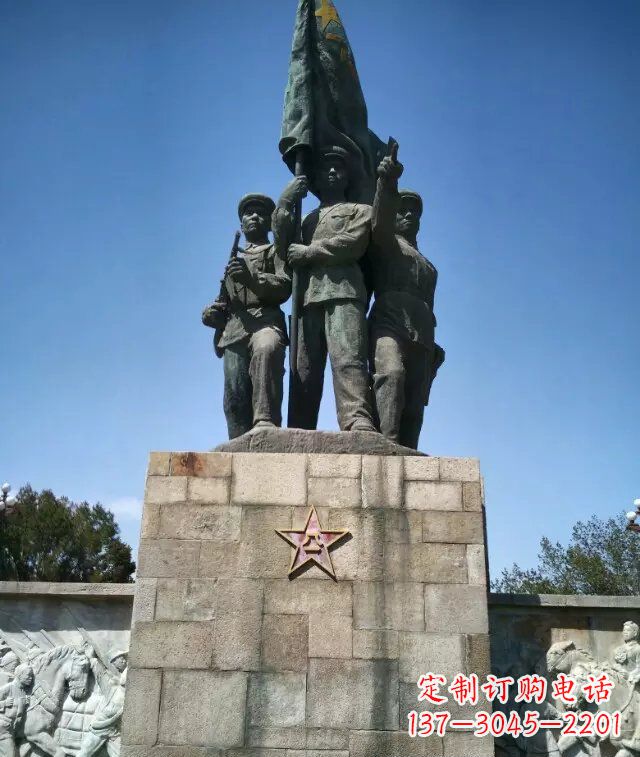 宁波传承革命精神领雕纪念铜雕战士雕塑