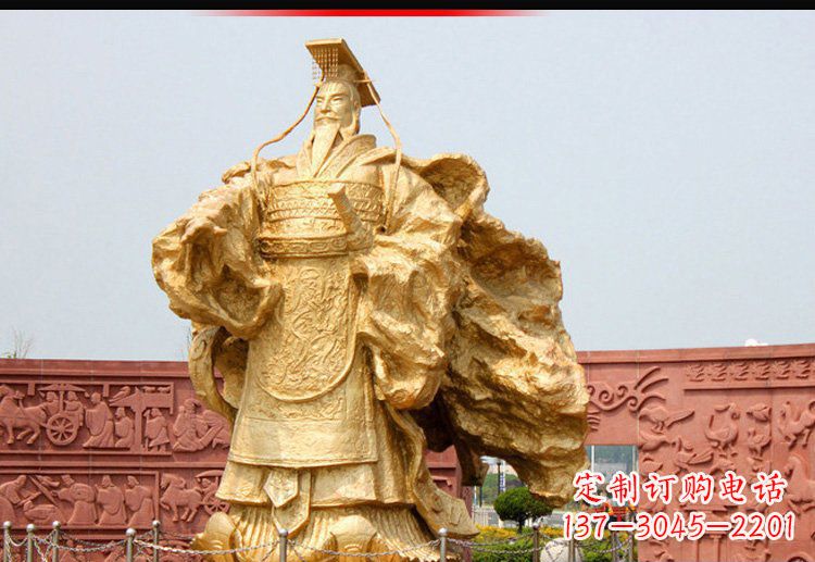 宁波广场古代皇帝刘邦铜雕