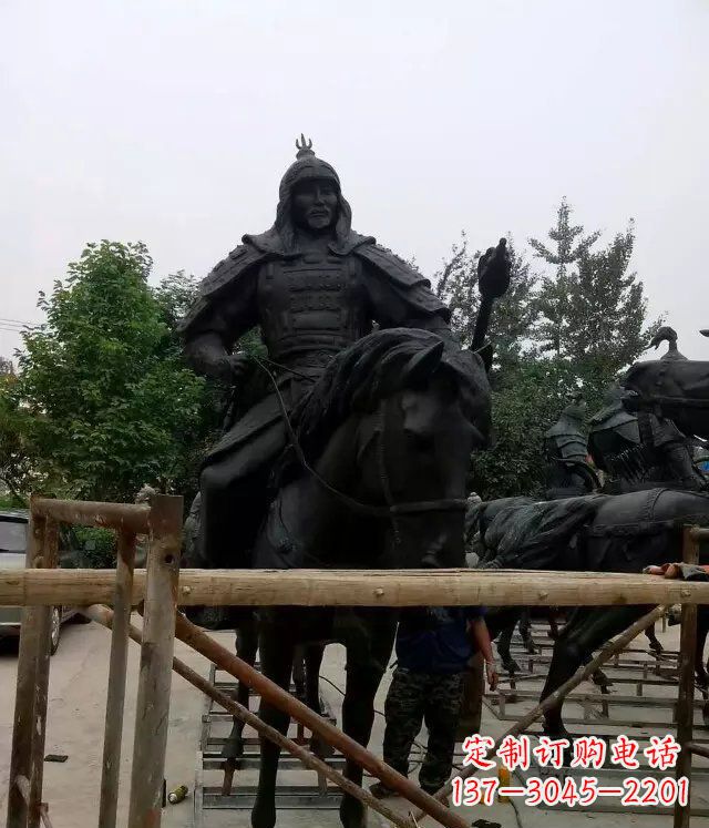 宁波广场古代将军骑马景观铜雕