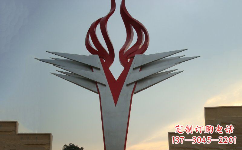 宁波广场火炬不锈钢雕塑_1