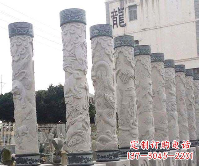 宁波中领雕塑大理石古典龙柱石雕