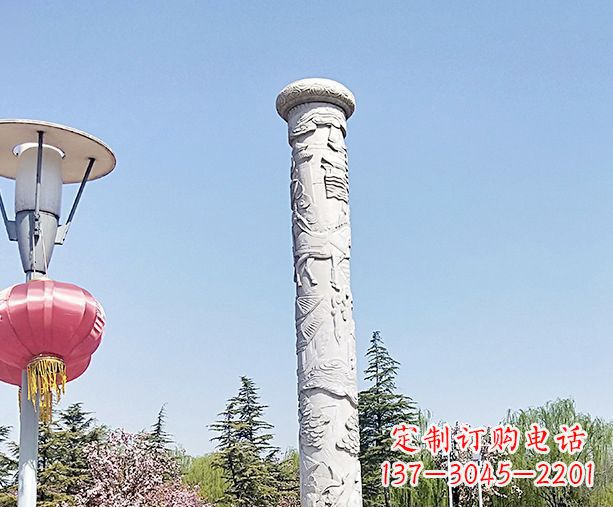 宁波中领雕塑的大理石龙柱石雕