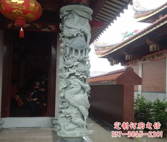 宁波大理石龙柱雕塑,为室内景观带来活力