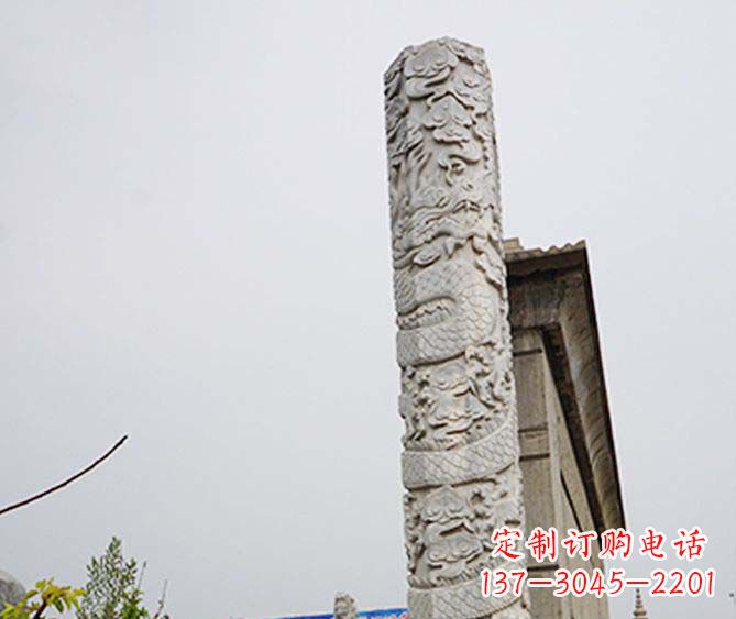 宁波精美艺术品，象征霸气，盘龙柱石雕