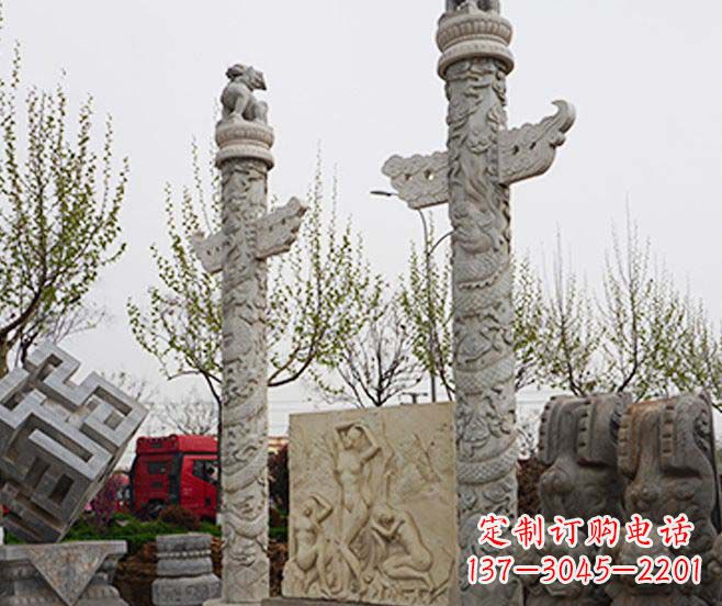 宁波广场景观盘龙柱石雕