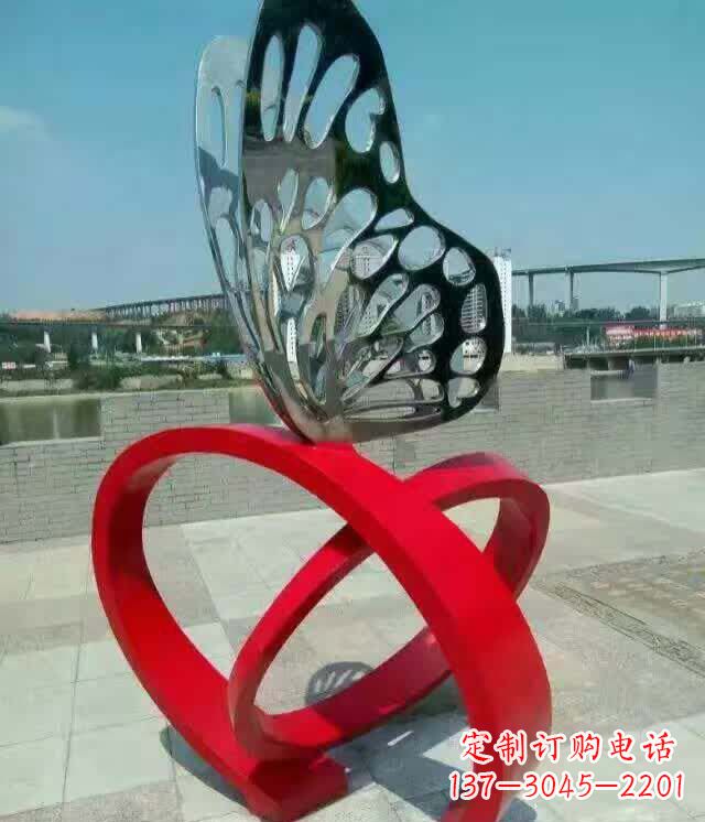 宁波广场烤漆不锈钢蝴蝶雕塑