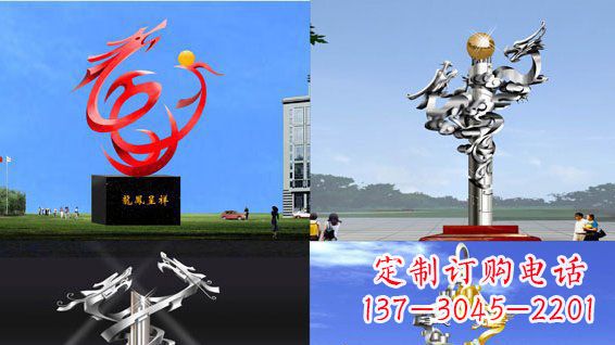 宁波中领雕塑：传递意义的龙凤呈祥不锈钢雕塑