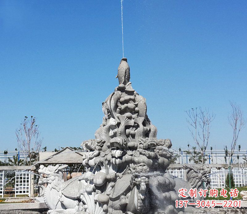 宁波令人称羡的广场龙龟喷泉石雕