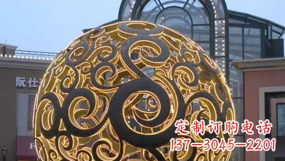 宁波广场镂空球喷泉不锈钢雕塑