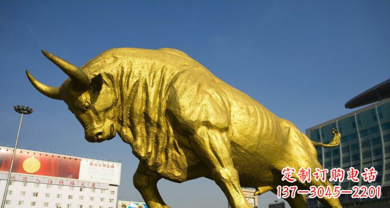 宁波广场牛动物铜雕