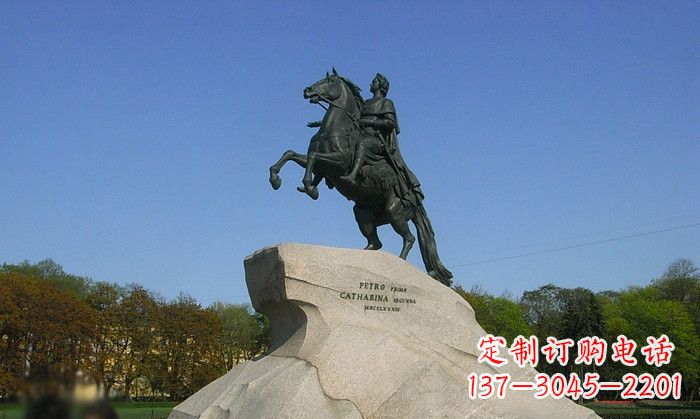 宁波高贵威武的骑马铜雕