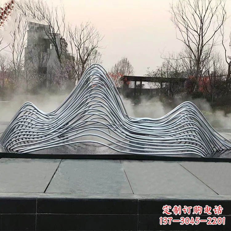 宁波广场水景不锈钢假山