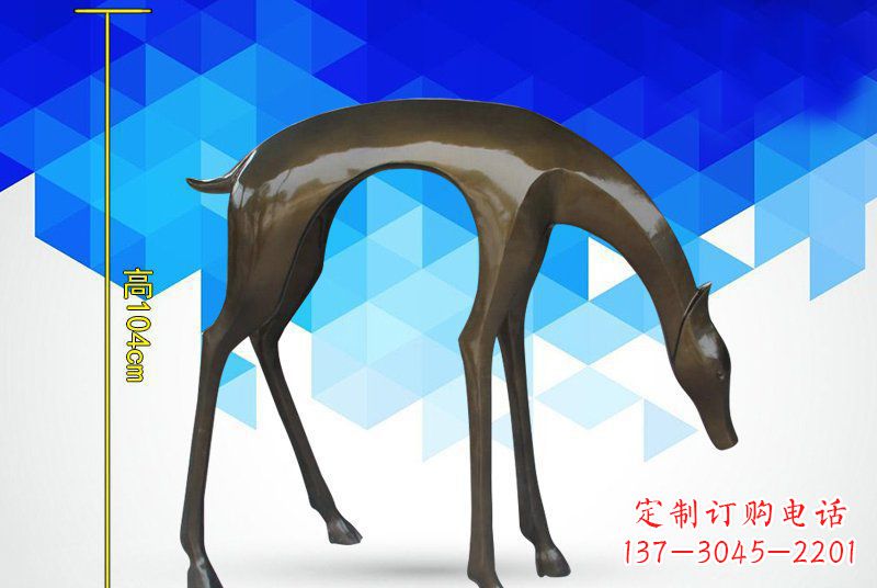 宁波铜镜面鹿雕塑,高端雕塑定制