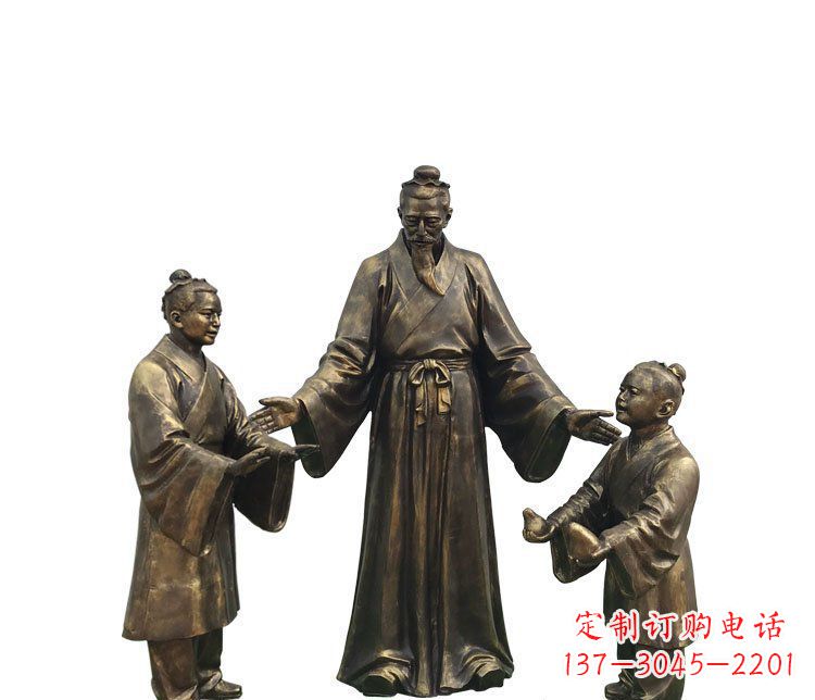 宁波广场铜雕孔融让梨人物雕塑