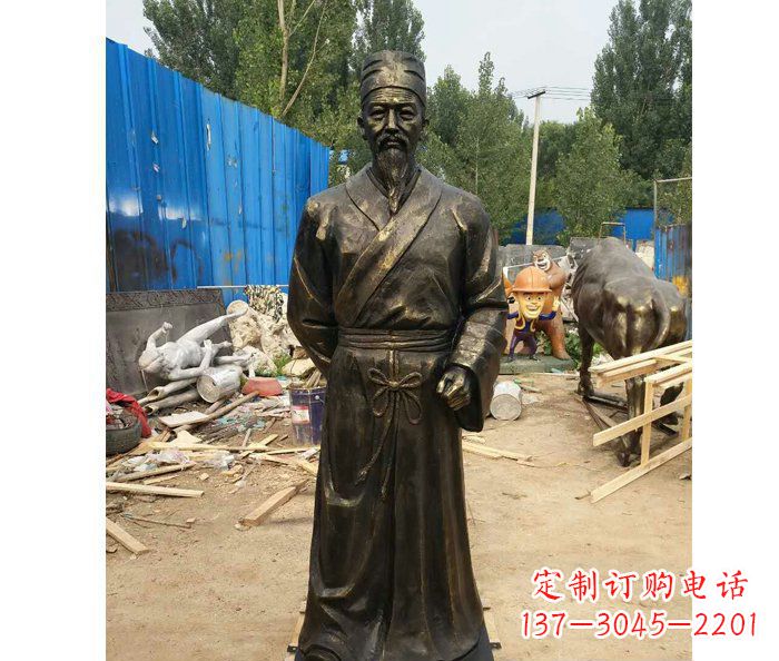 宁波领雕塑定制广场铜雕刘备人物雕塑