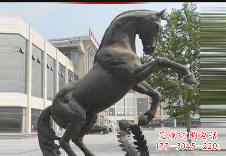 宁波中领雕塑出品:可爱动物铜雕跳跃马