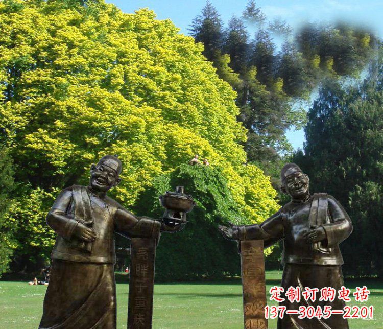 宁波重庆火锅店小二小品人物雕塑
