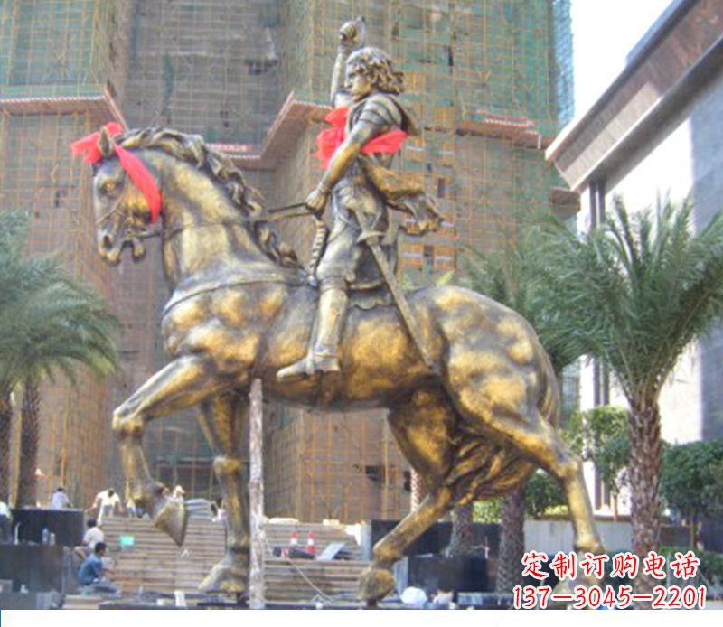 宁波华丽的骑士雕塑,引人注目的西方骑马战士纪念铜雕