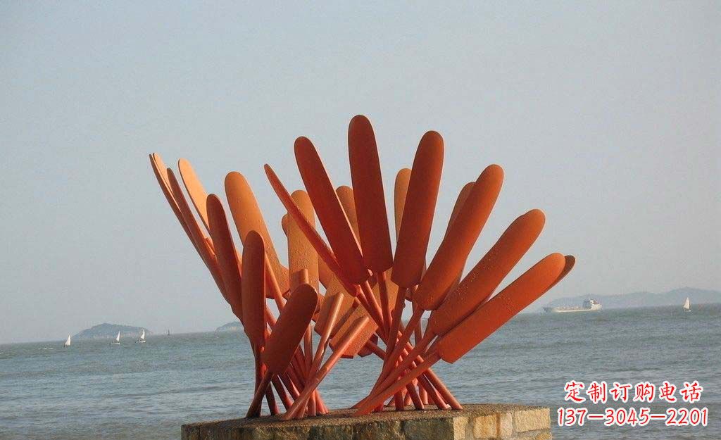 宁波海边不锈钢抽象船桨雕塑