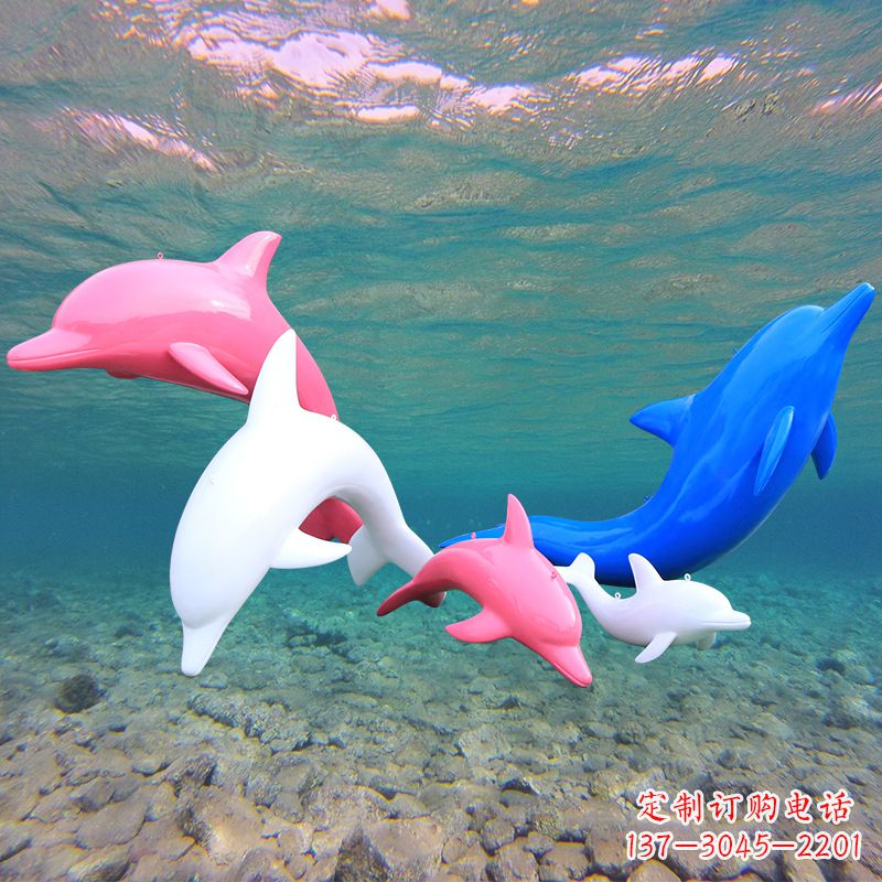 宁波海豚玻璃钢彩绘雕塑