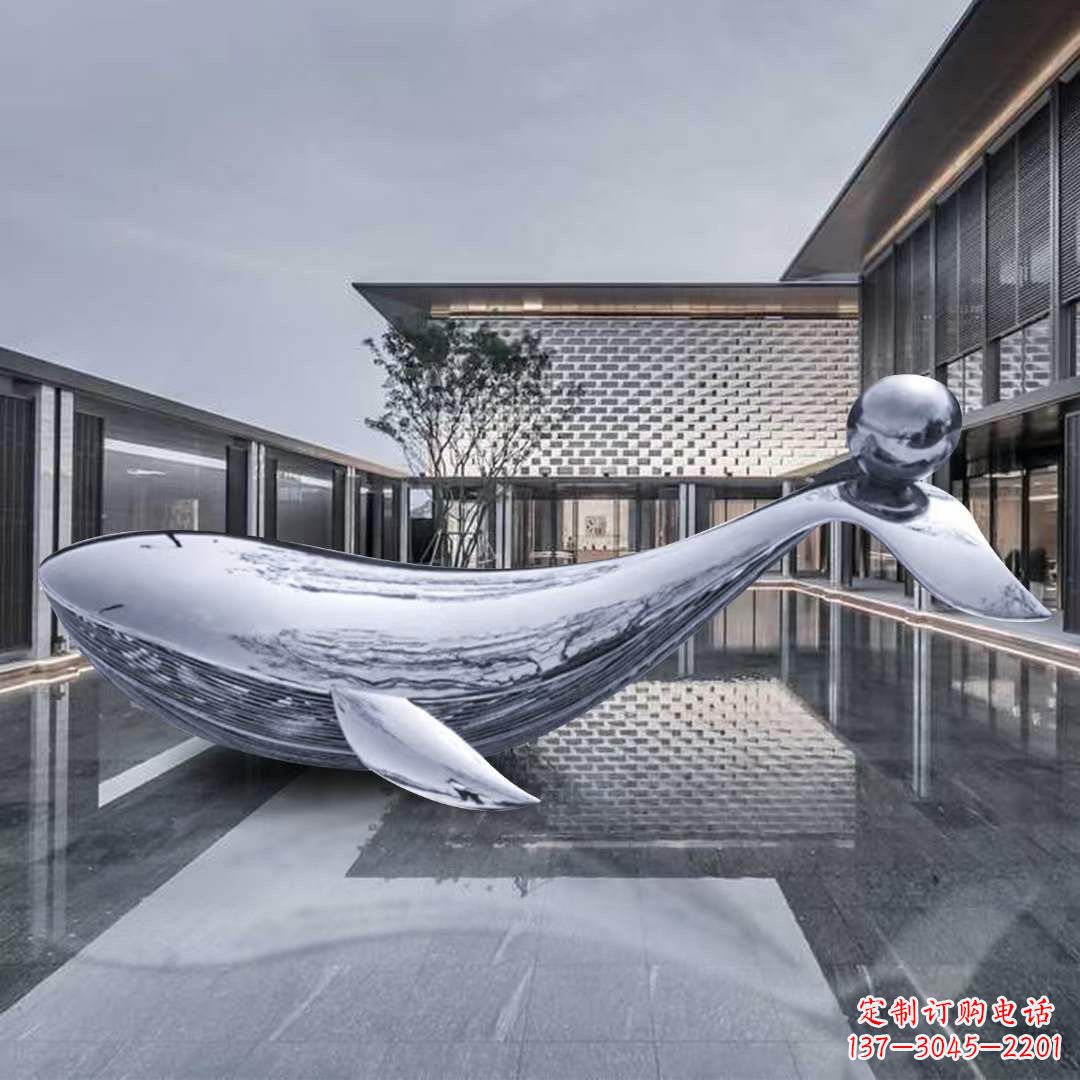 宁波海豚不锈钢镜面雕塑,公园园林大型动物景观