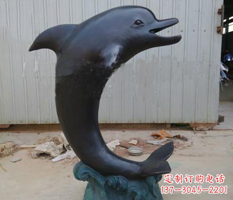 宁波一群海豚成就美丽的海洋动物喷泉铜雕塑