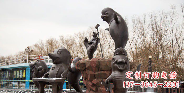 宁波精美铜海豚雕塑,精细雕琢把海豚灵魂融入!