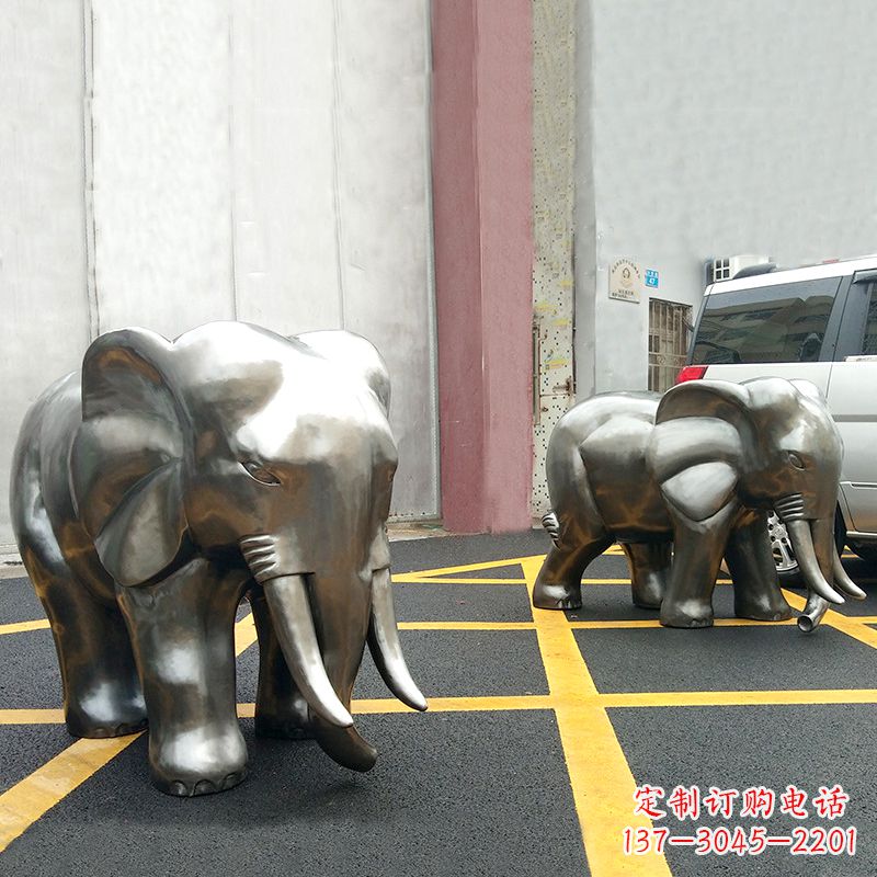 宁波活力大象，不锈钢镜面雕塑