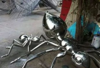 宁波中领雕塑|不锈钢蚂蚁雕塑