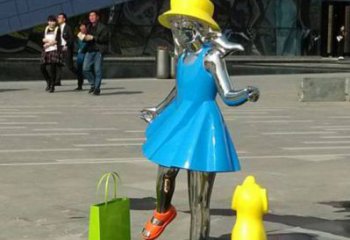 宁波中领雕塑：极致的不锈钢小女孩雕塑