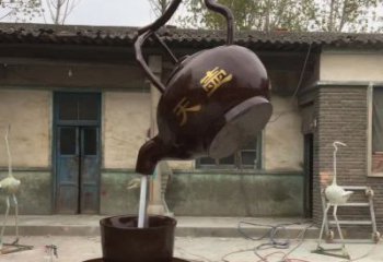 宁波茶壶精美铜雕，为您打造经典景观雕塑