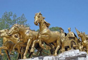 宁波中领雕塑：精美古典马车铜雕