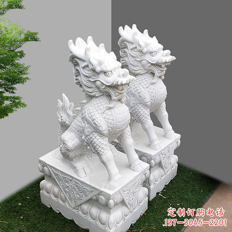 宁波品质出众的汉白玉麒麟大门石雕塑