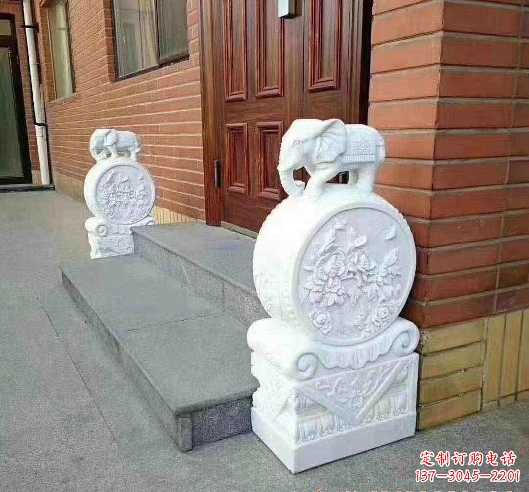 宁波汉白玉大象雕塑,令家庭美景更加完美