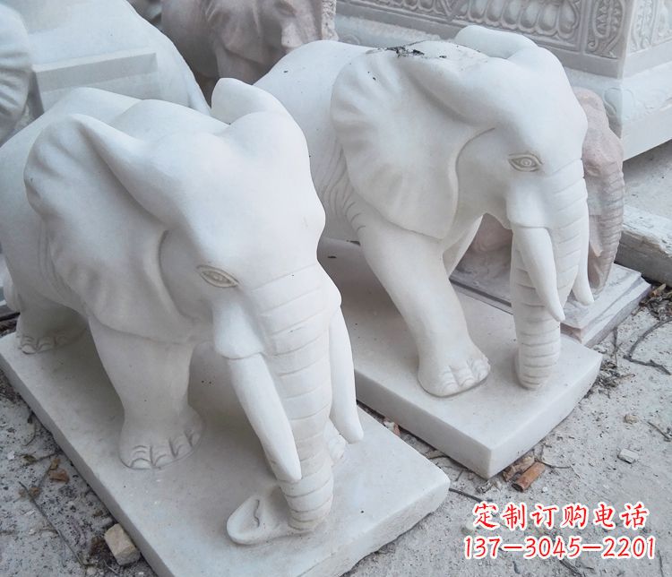 宁波汉白玉大象公园动物石雕