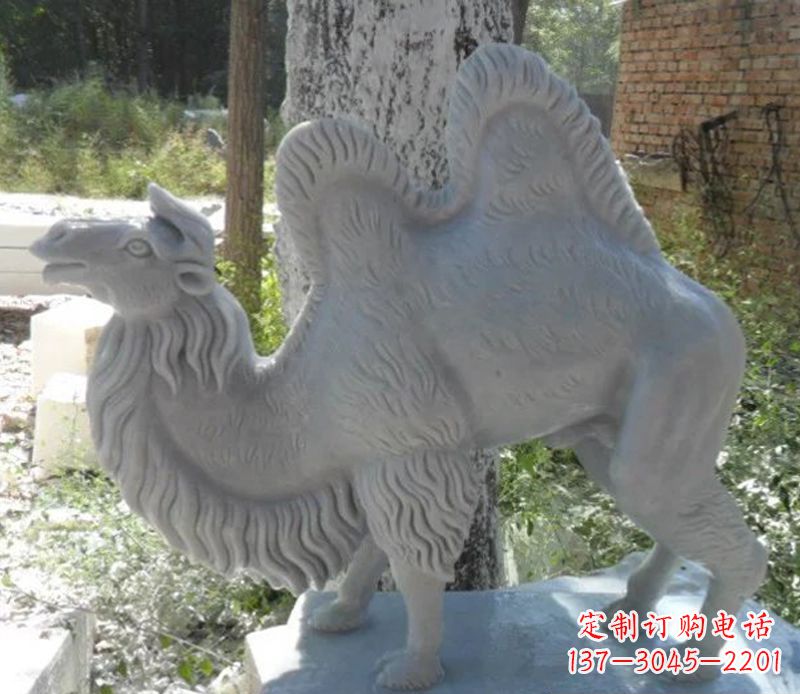 宁波汉白玉骆驼雕,融入古朴奢华