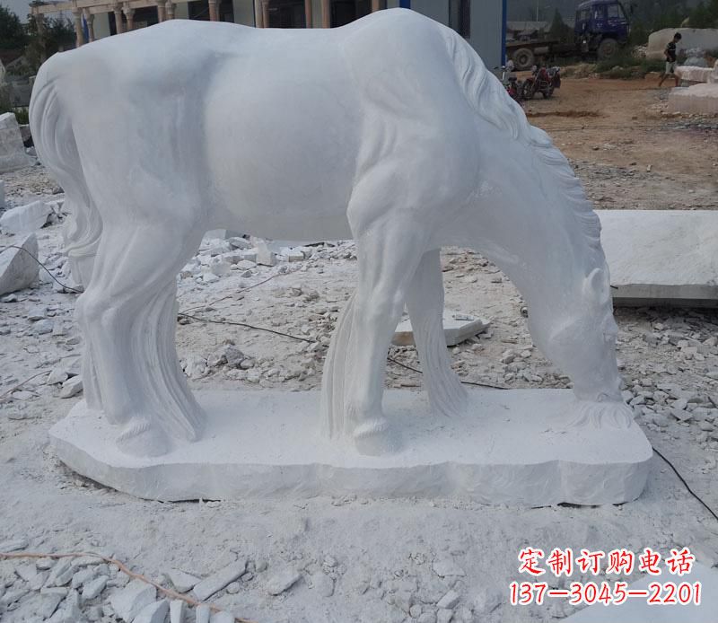 宁波汉白玉动物马雕塑是由中领雕塑定制的一款精…