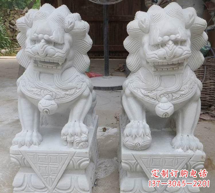 宁波汉白玉古代狮子雕塑