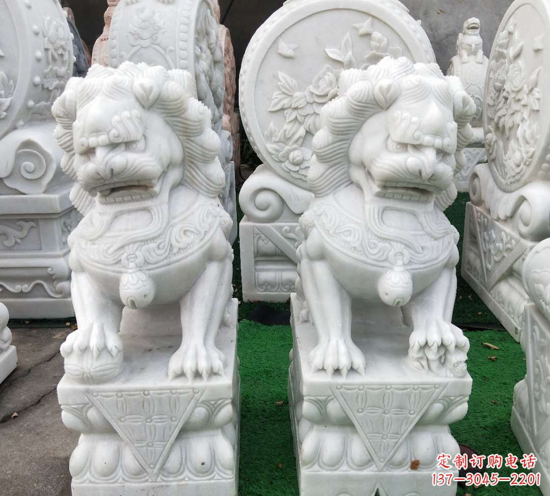 宁波精致汉白玉狮子雕塑
