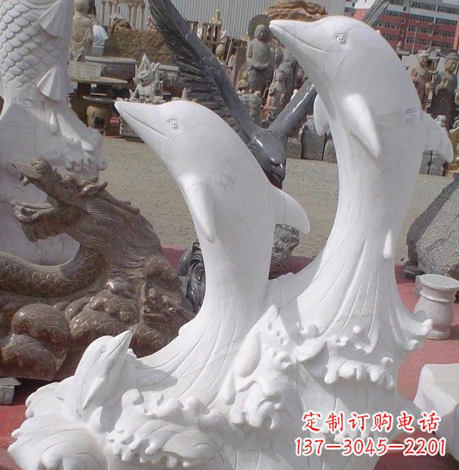 宁波汉白玉海豚石雕