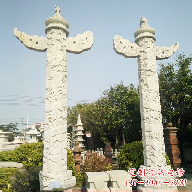 宁波汉白玉华表石雕塑