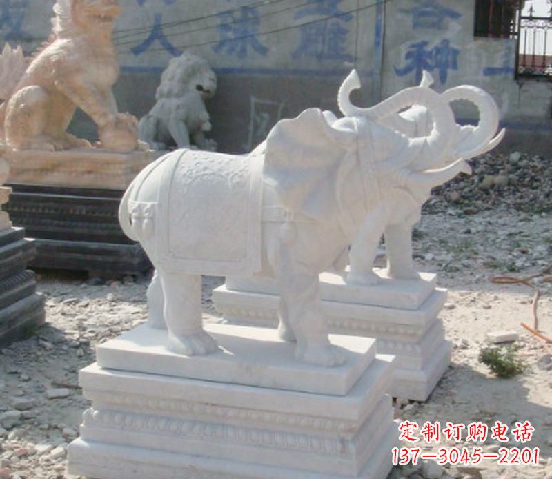 宁波汉白玉天然大象雕塑