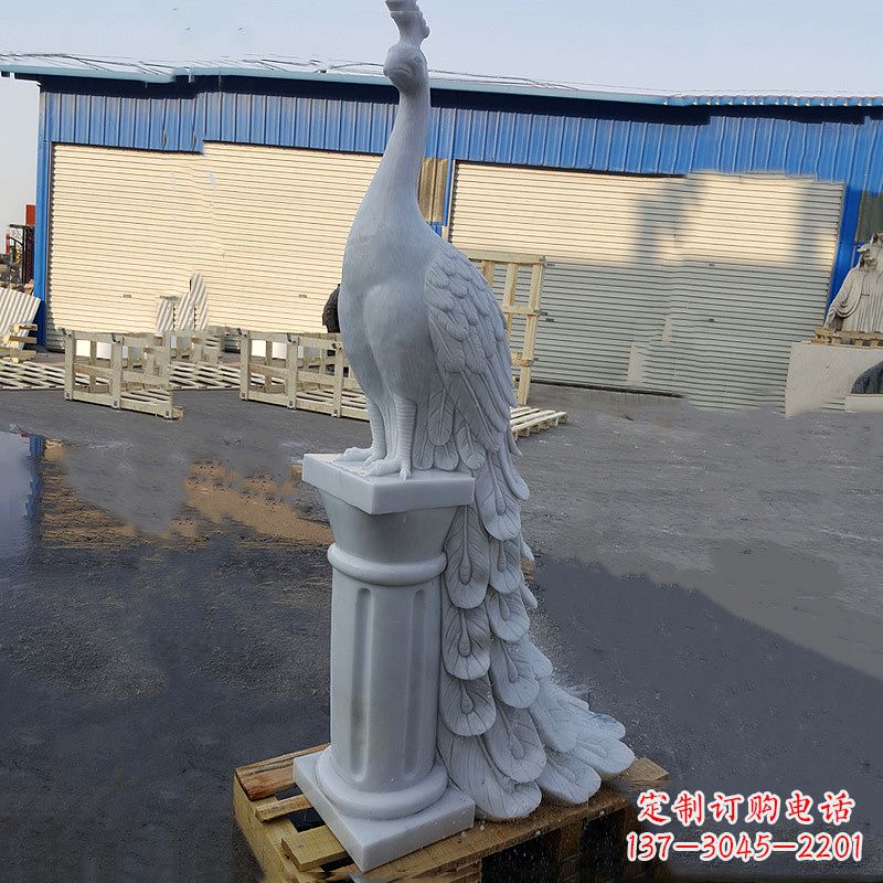 宁波汉白玉孔雀雕塑,传承艺术精髓