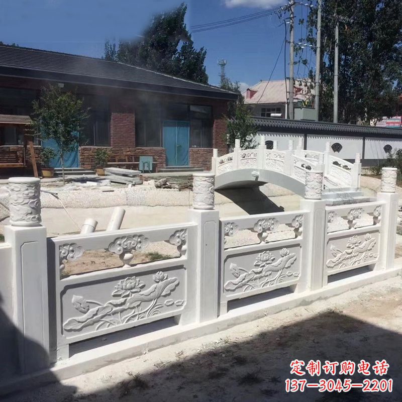 宁波汉白玉精美手工栏板雕塑