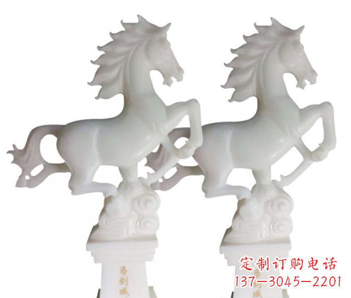 宁波汉白玉马雕塑,以自然质朴大气
