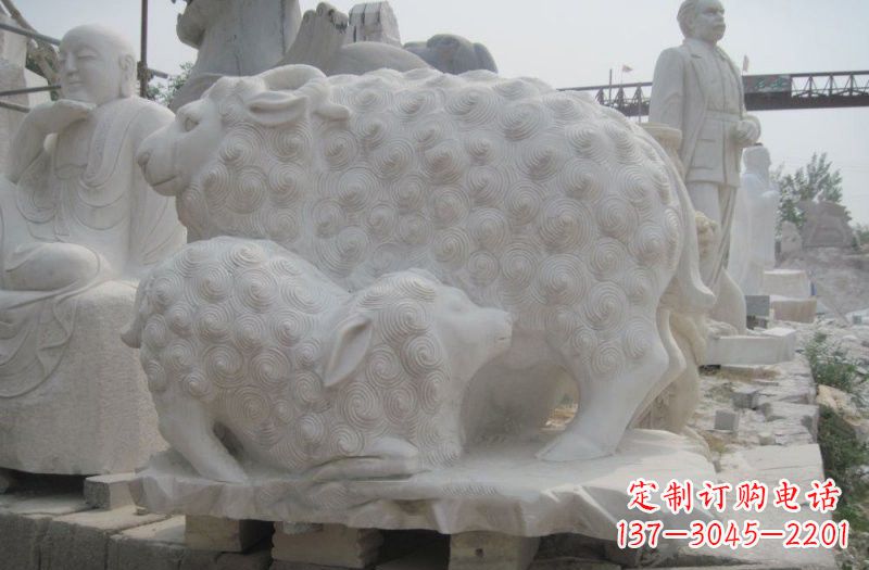 宁波中领雕塑:绵羊雕塑,汉白玉精美手工制作