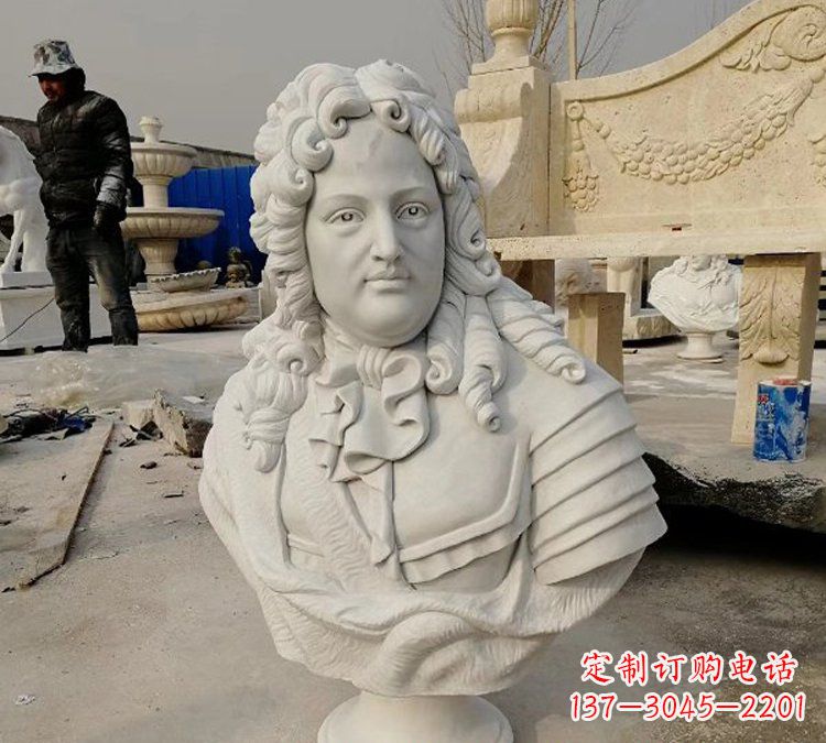 宁波汉白玉牛顿头像雕塑,尊享经典